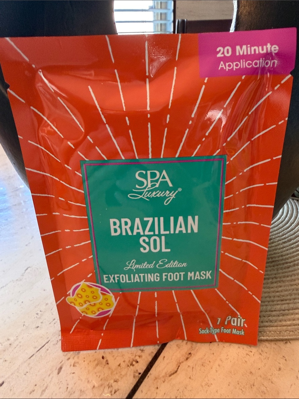 Brazilian Sol Exfoliating Foot Mask 1 Pair New Limited Edition Spa Luxury